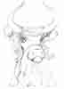 Bull on sounding box for harp
