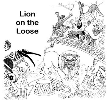 escaped lion