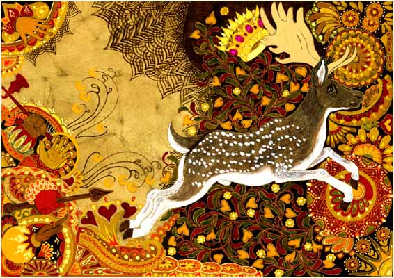 Stag steals queen's crown