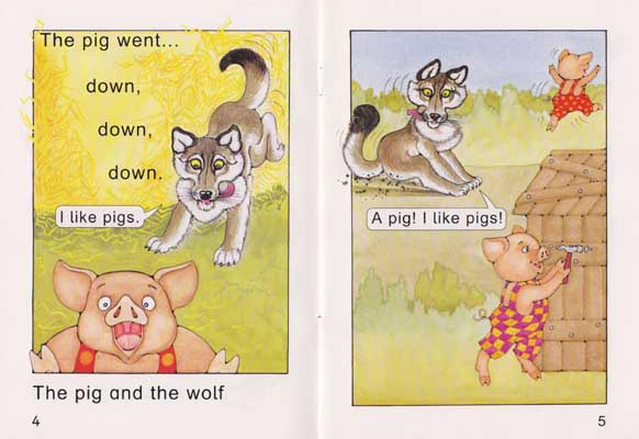 Three little pigs and wolf